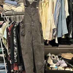 Madewell Charcoal Denim Overalls
